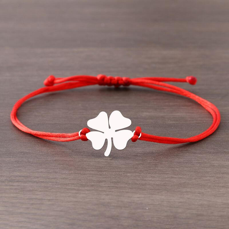 Bracelet cordon trefle - Bracelet trefle a 4 feuilles