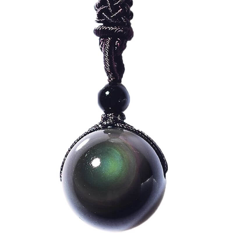 Collier "Oeil Céleste" en Obsidienne Arc-en-ciel