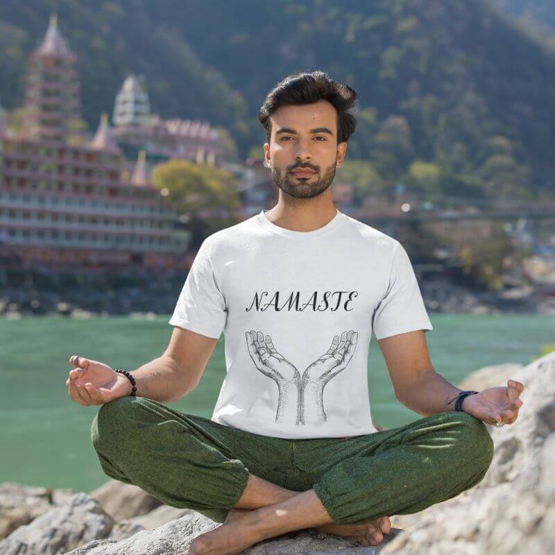 T-shirt-en-coton-bio-Namasté-pour-homme-Collection-Signature