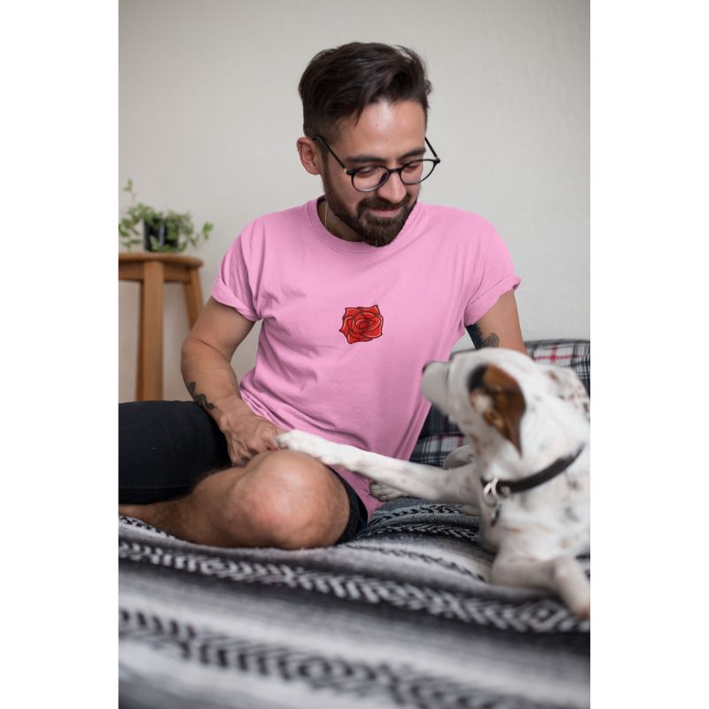 T-shirt-rose-homme-Coton-Bio