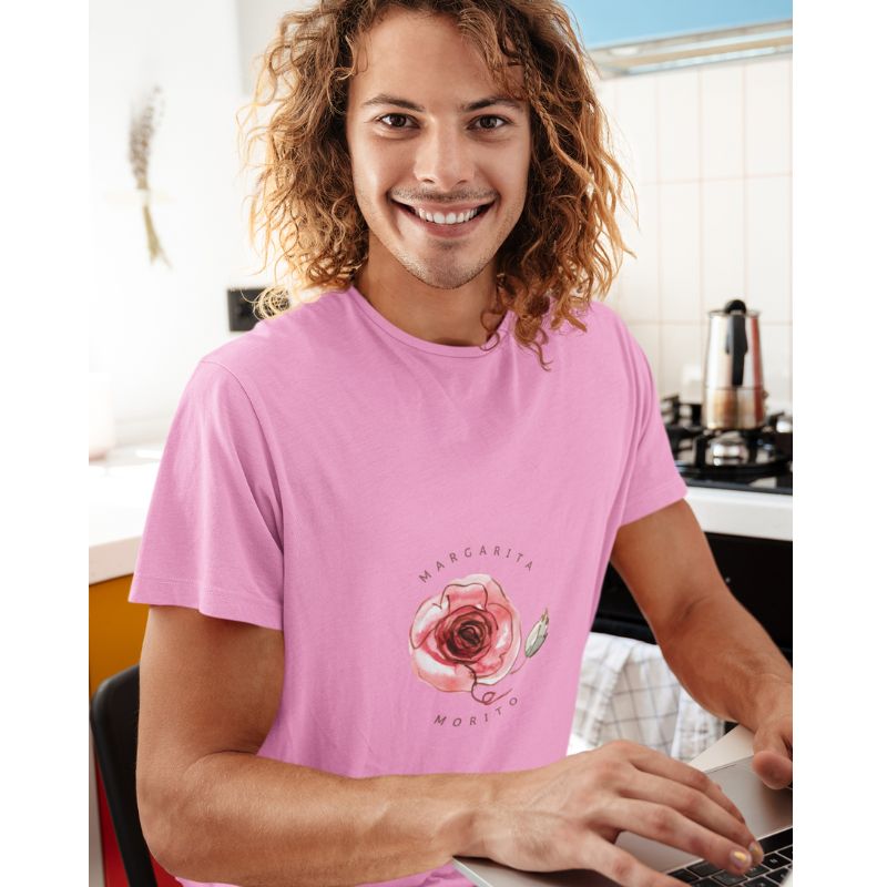 T-shirt-rose-homme-Coton-Bio