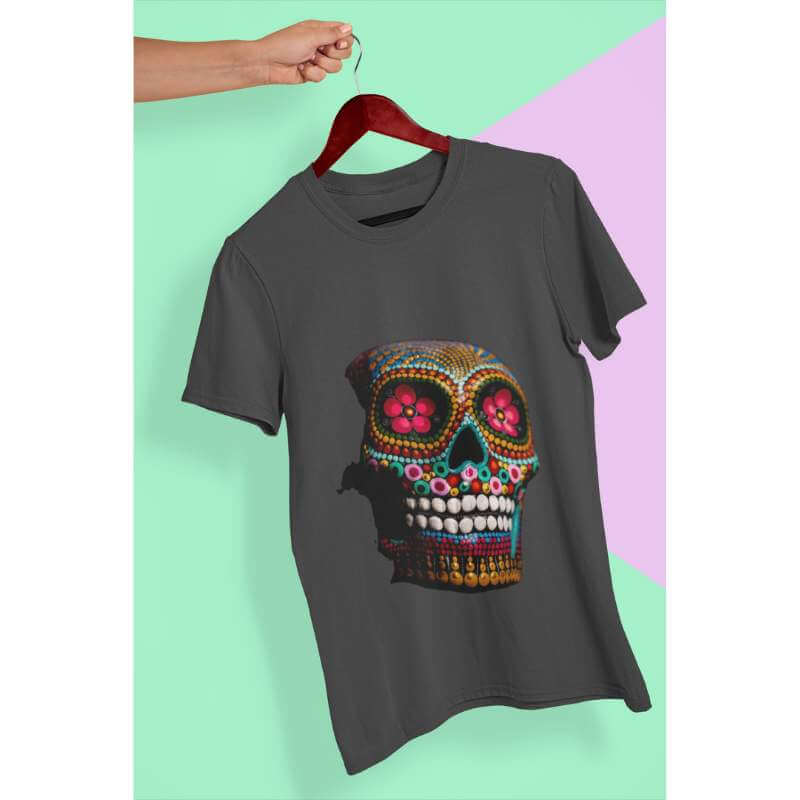 T-shirt-tête-de-mort-en-Coton-Bio